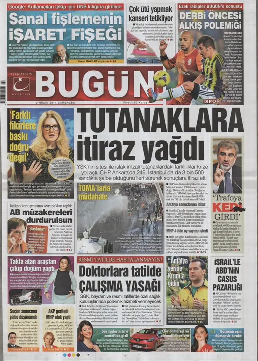 Günün gazete manşetleri - 2 Nisan 2014 17 Günün gazete manşetleri - 2 Nisan 2014 17
