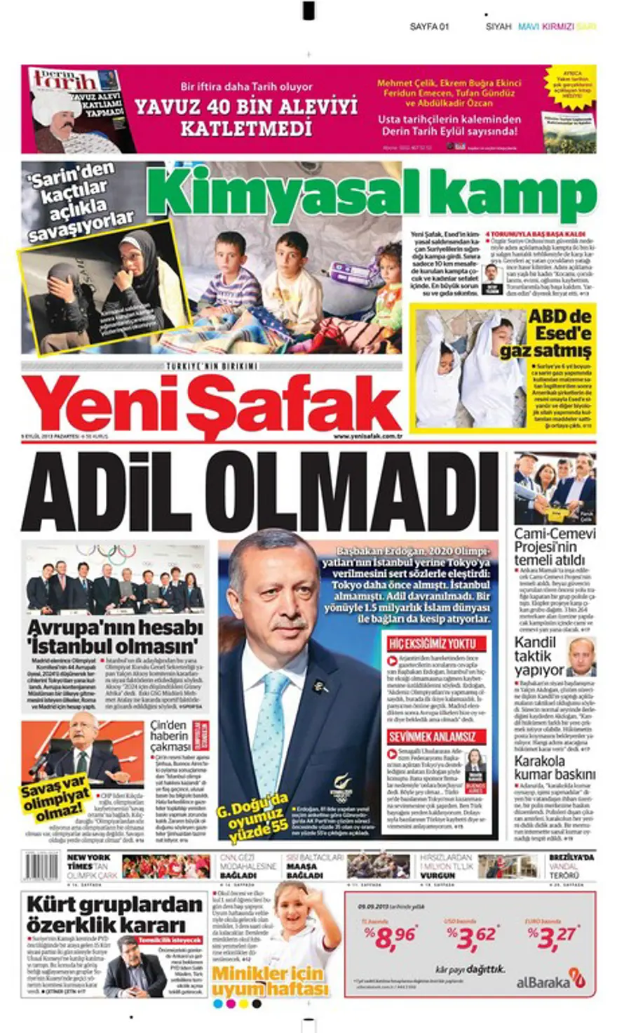9 Eylül 2013 gazete manşetleri 20