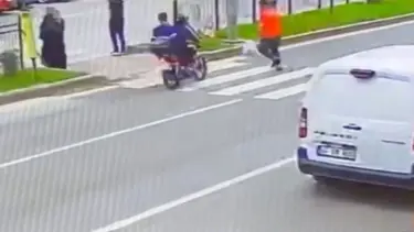 Motosiklet kazasının görüntüleri ortaya çıktı