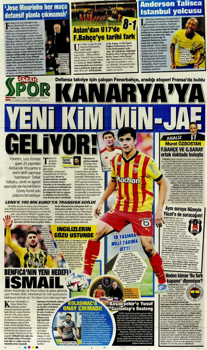 "Aslan'dan dev harekat" (26 Aralık 2024 spor manşetleri) 17