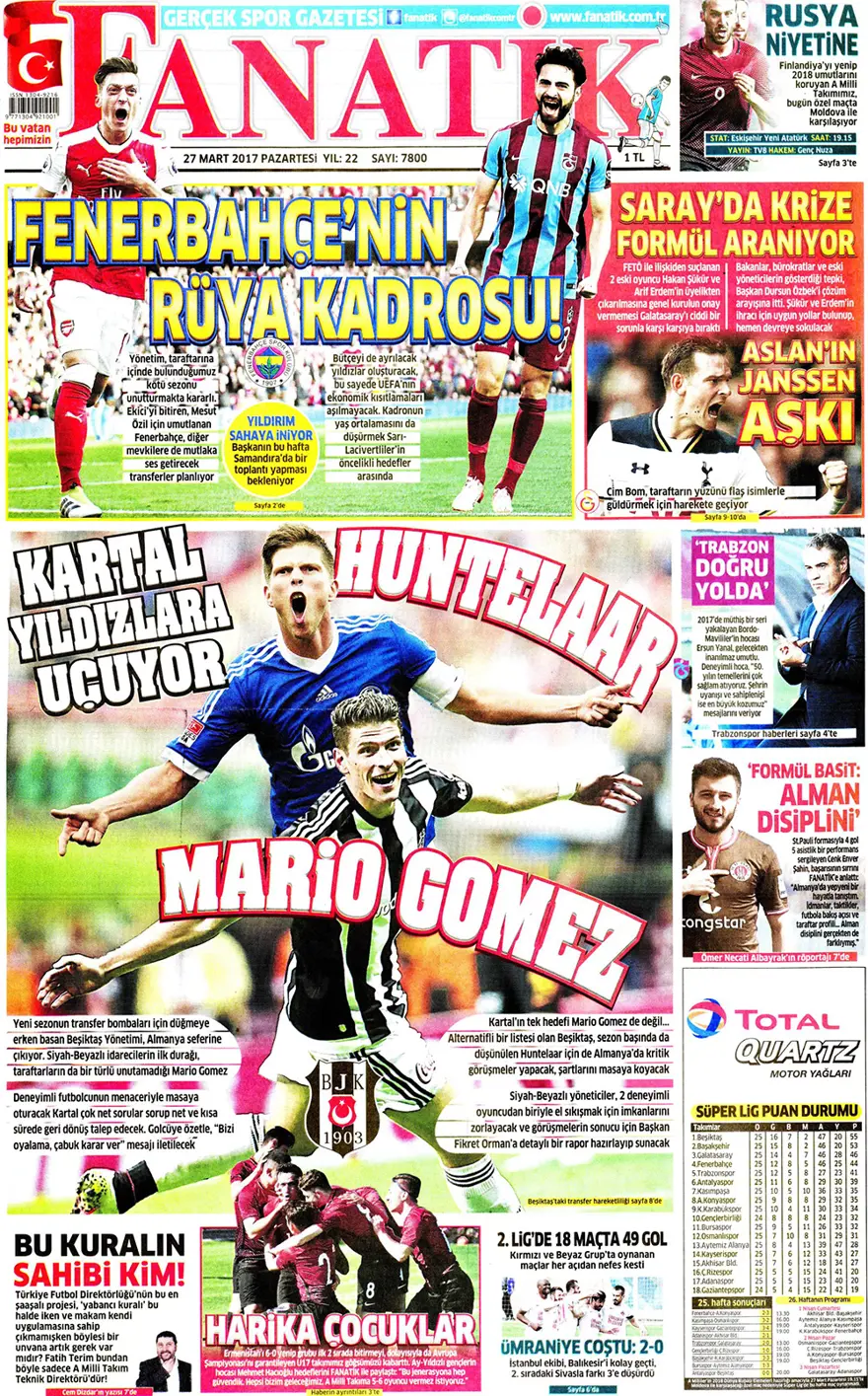 Günün gazete manşetleri - 27 Mart 2017 20