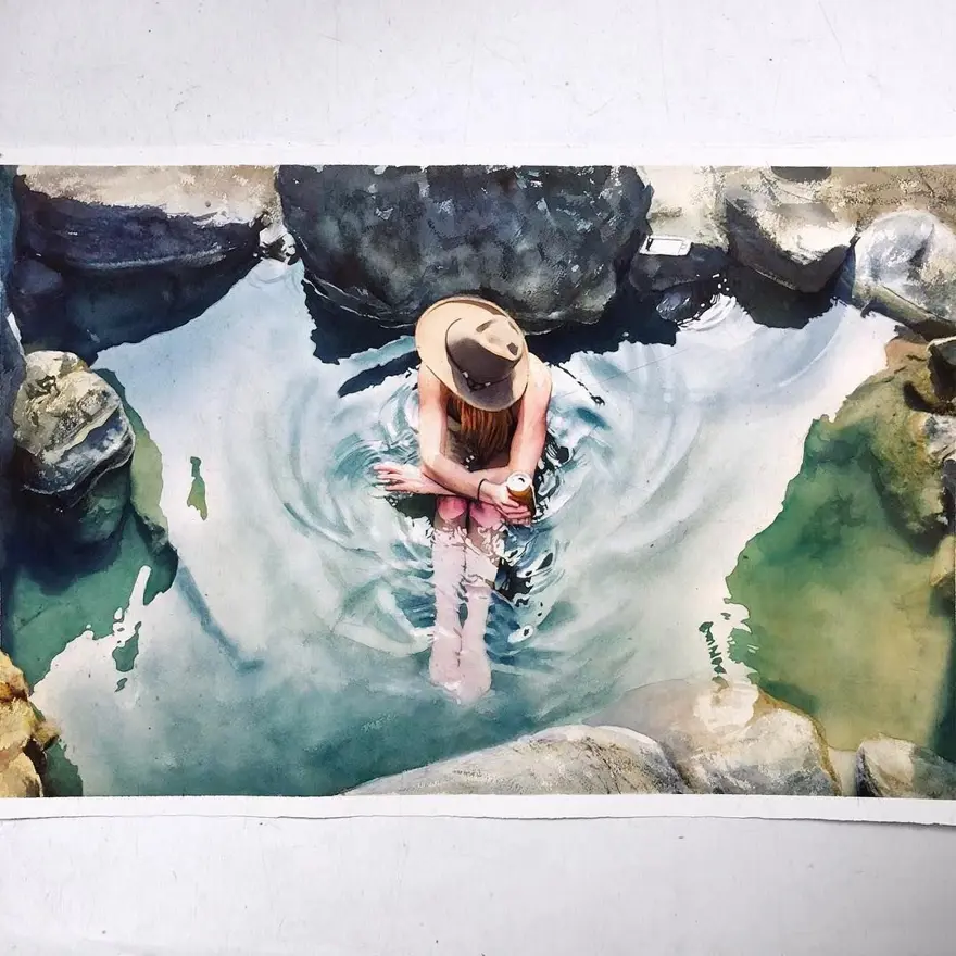 Gerçek gibi görünen sulu boya resimler 21