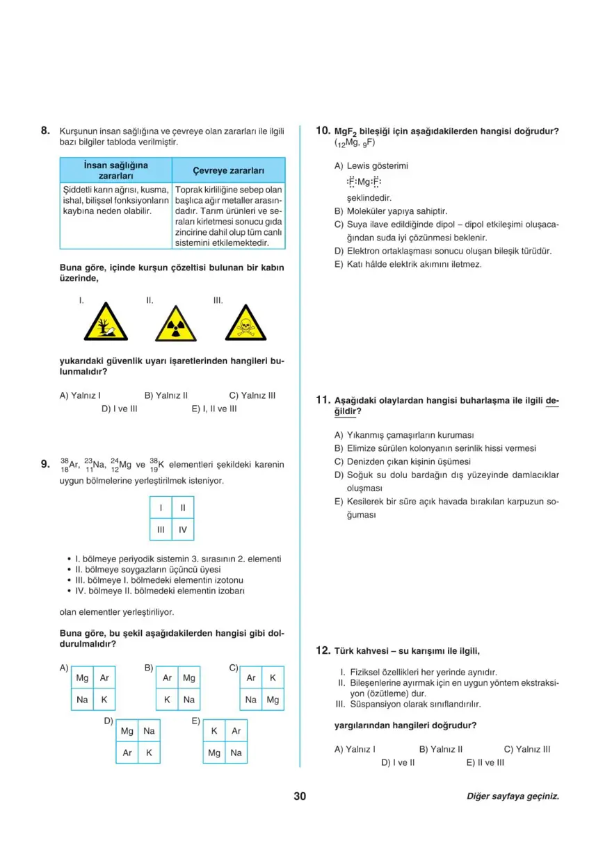 Uğur Okulları TYT -2 deneme sınavı 29