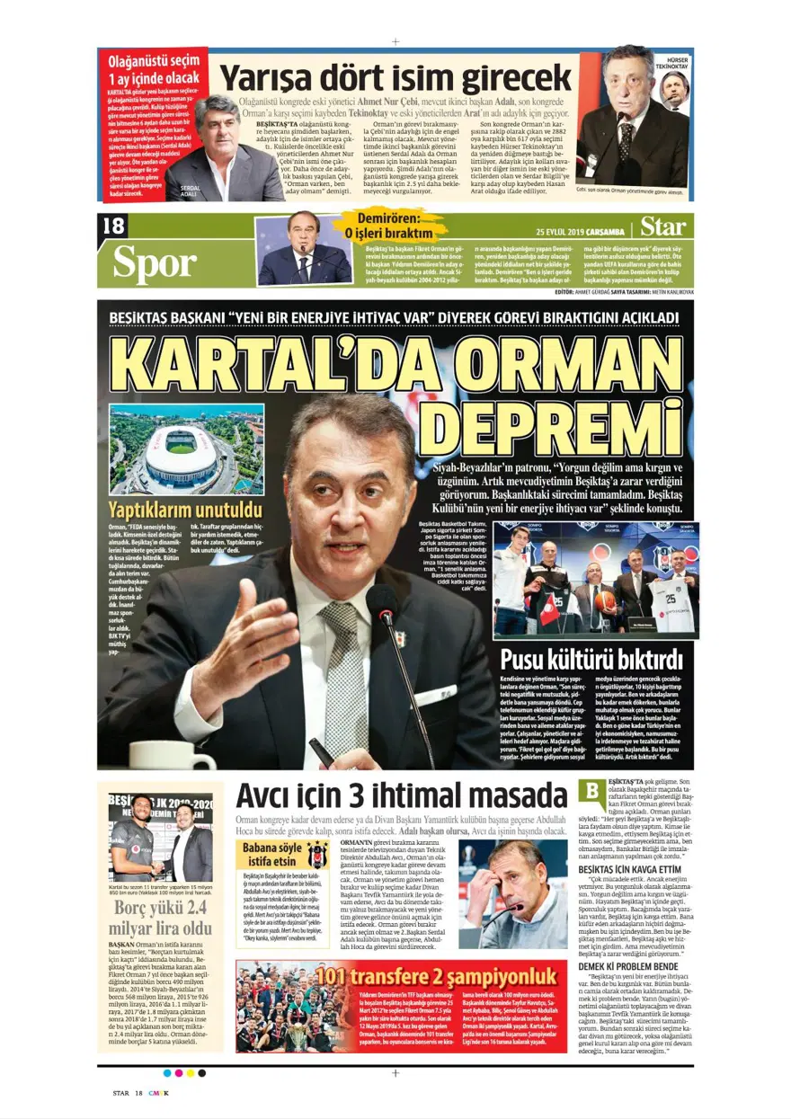 Günün spor manşetleri (25 Eylül 2019) 14