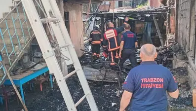 Trabzon'da ev yangını