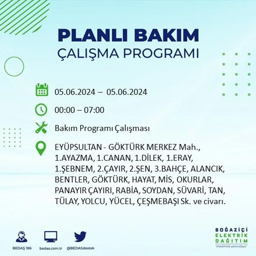 İstanbul'un 19 ilçesinde elektrik kesintisi: Elektrikler ne zaman gelecek? (5 Haziran BEDAŞ kesinti programı) 32 İstanbul'un 19 ilçesinde elektrik kesintisi: Elektrikler ne zaman gelecek? (5 Haziran BEDAŞ kesinti programı) 32