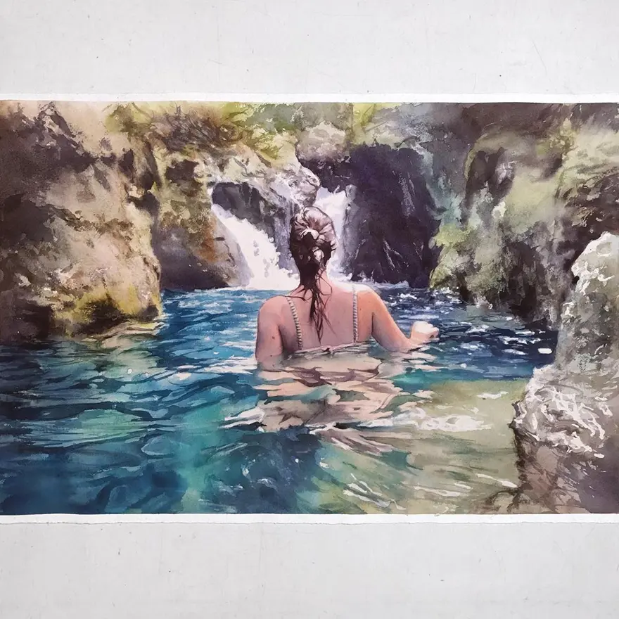 Gerçek gibi görünen sulu boya resimler 47