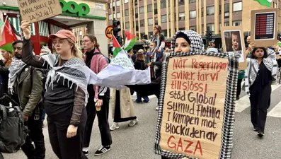 İsveç&#x27;te Gazze protestosu