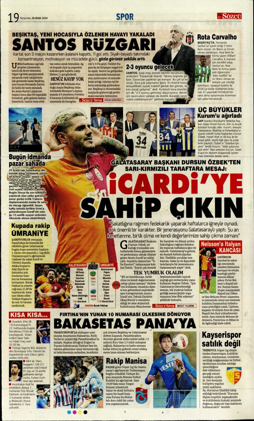 "Aslan'dan Mangala harekatı" (18 Ocak 2024 spor manşetleri) 10 "Aslan'dan Mangala harekatı" (18 Ocak 2024 spor manşetleri) 10