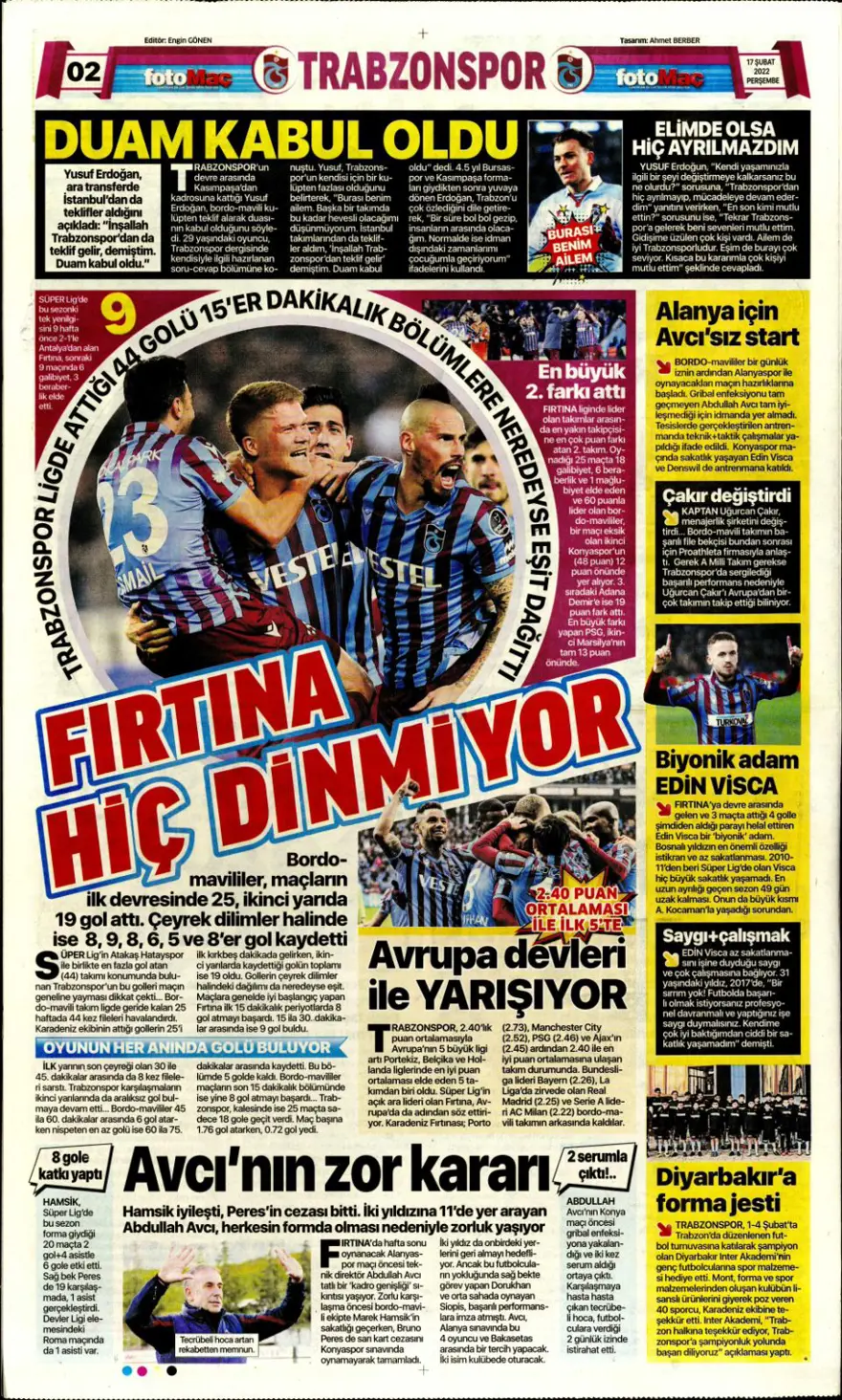 Günün spor manşetleri (17 Şubat 2022) 5