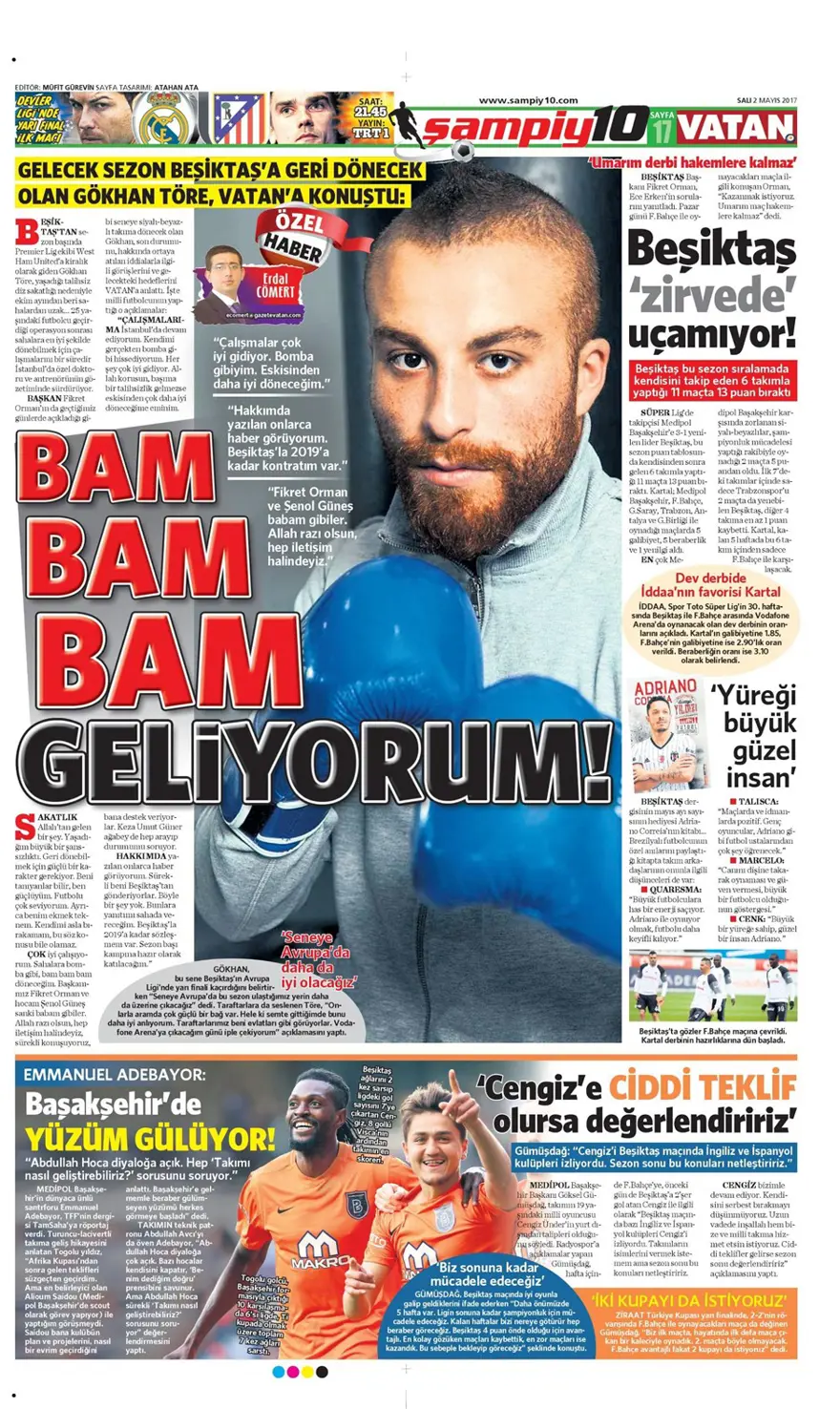 Günün spor manşetleri (2 Mayıs 2017) 21