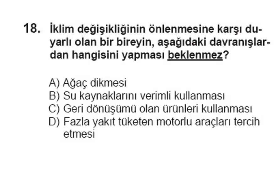 SBS 7. Sınıf Sosyal Bilimler Soruları 17