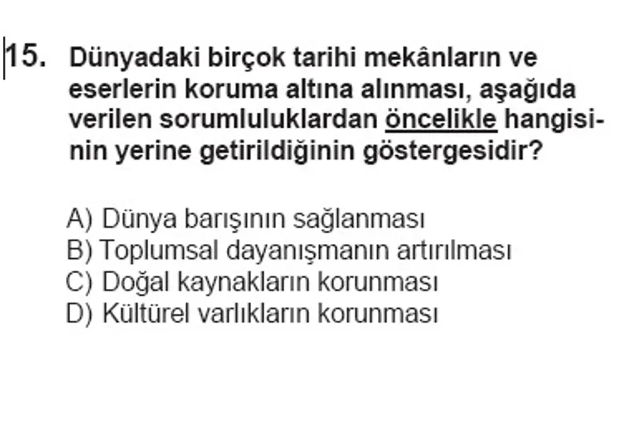 SBS 7. Sınıf Sosyal Bilimler Soruları 14