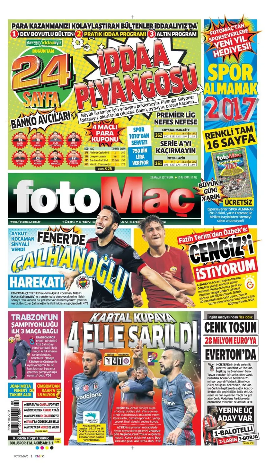 Günün spor gazeteleri (29 Aralık 2017) 8