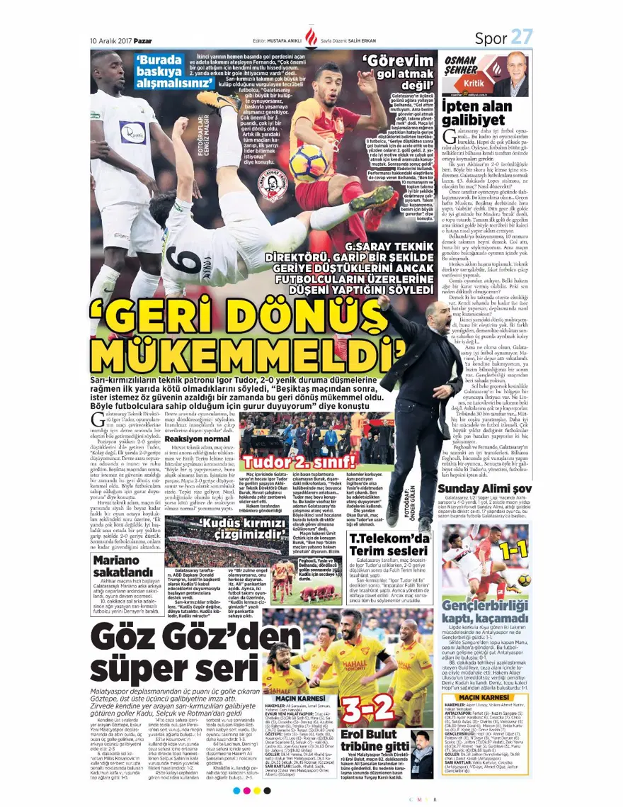 Günün spor gazeteleri (10 Aralık 2017) 19 Günün spor gazeteleri (10 Aralık 2017) 19