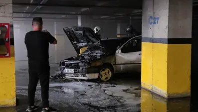 Kapalı otoparkta yangın paniği