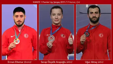 Karatede 3 madalya (2 altın, 1 bronz)