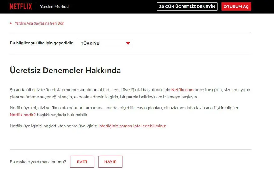Netflix, Türkiye için ücretsiz deneme sürümünü kaldırdı 1