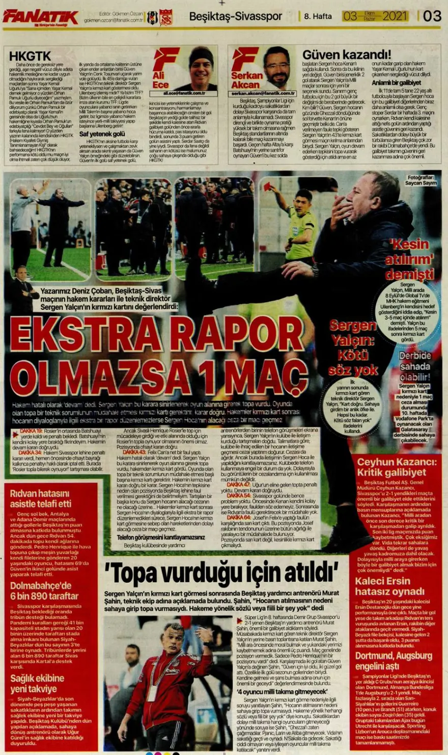 Günün spor manşetleri (03 Ekim 2021) 9