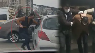 Ankara’da kırmızı ışıkta geçtiği için kendisini uyaran sürücüye çekiçle saldırdı