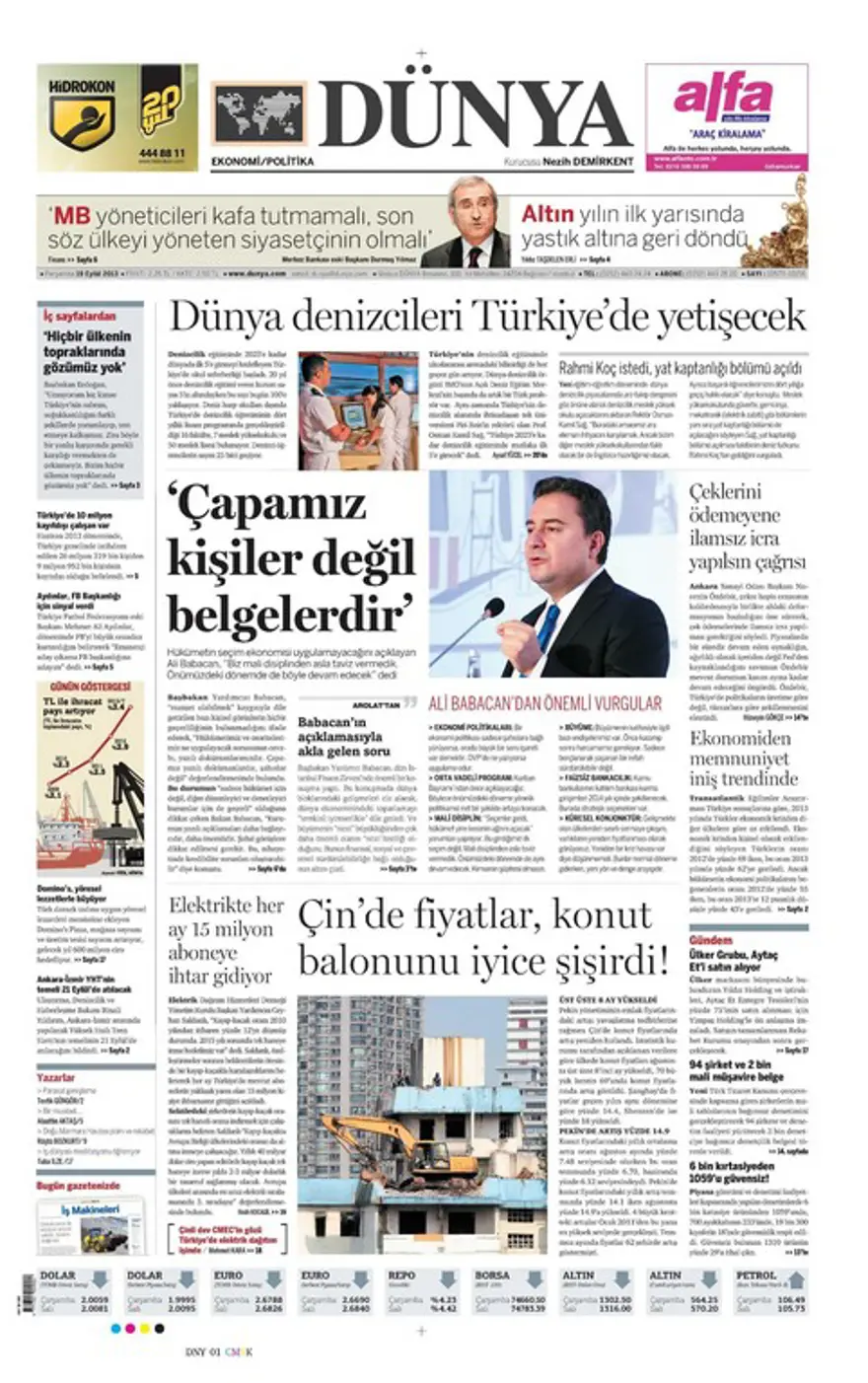 Günün Manşetler- 19 Eylül 2013 12