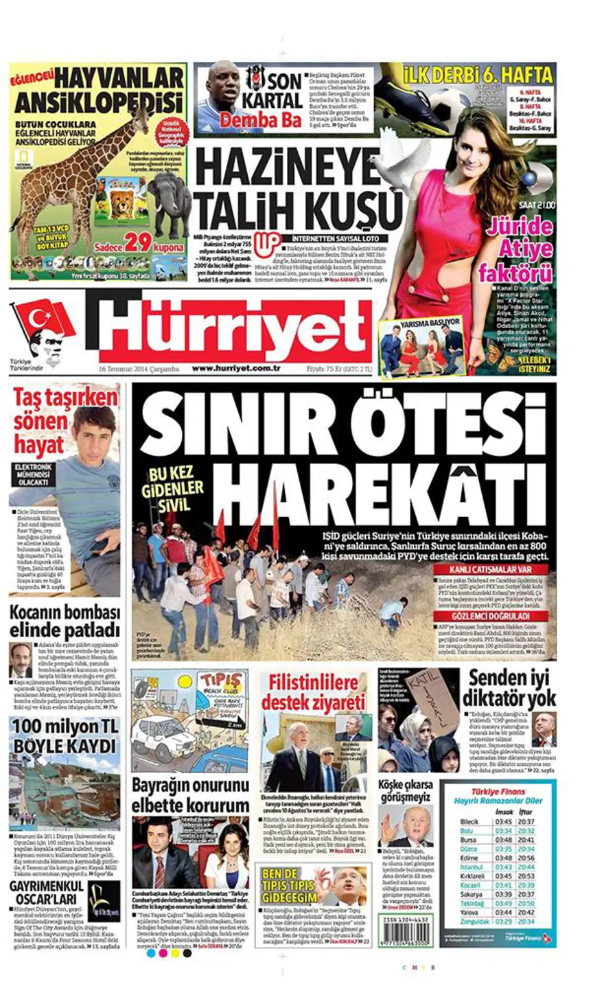 Günün gazete manşetleri - 16 Temmuz 2014 3 Günün gazete manşetleri - 16 Temmuz 2014 3