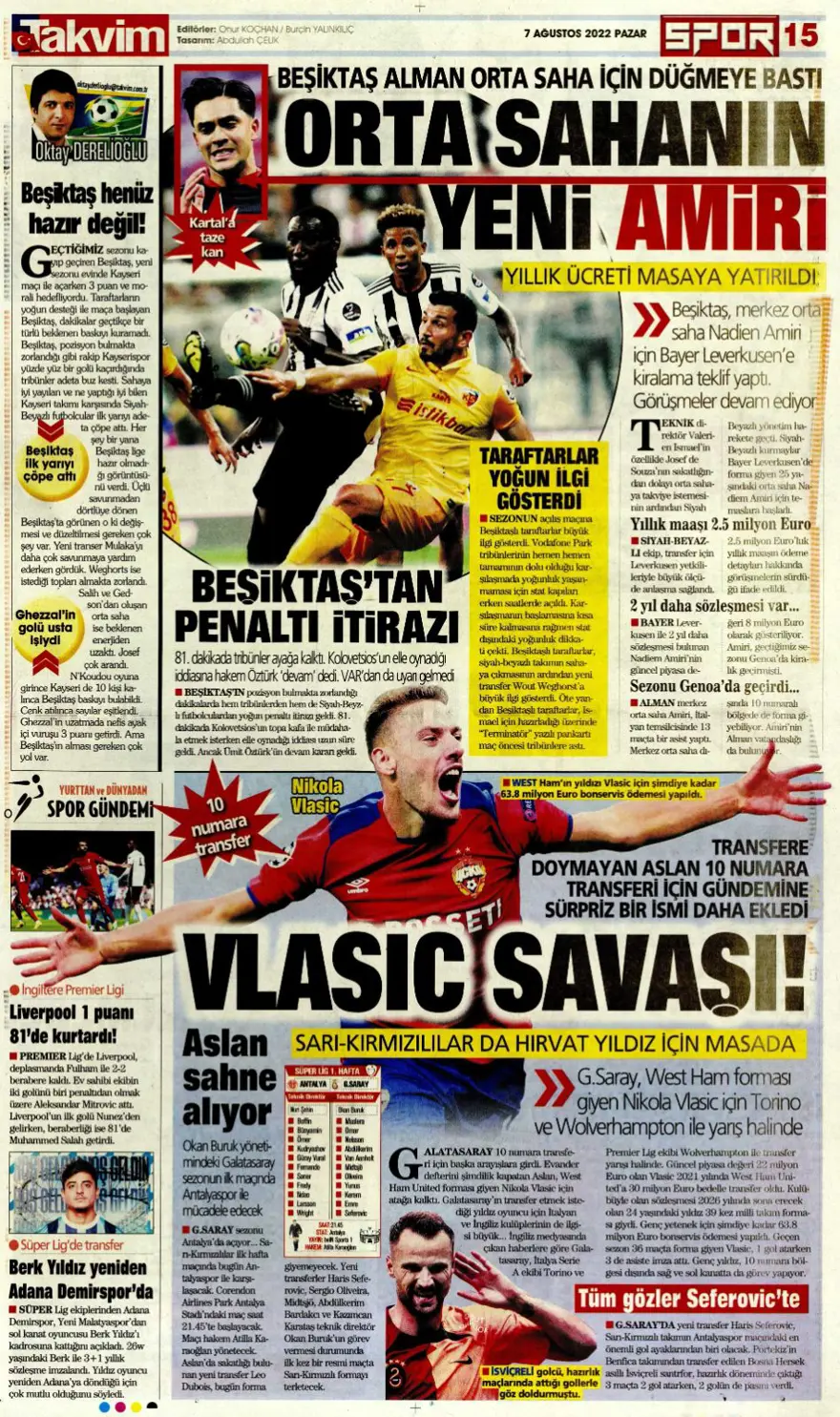 Günün spor manşetleri (7 Ağustos 2022) 19