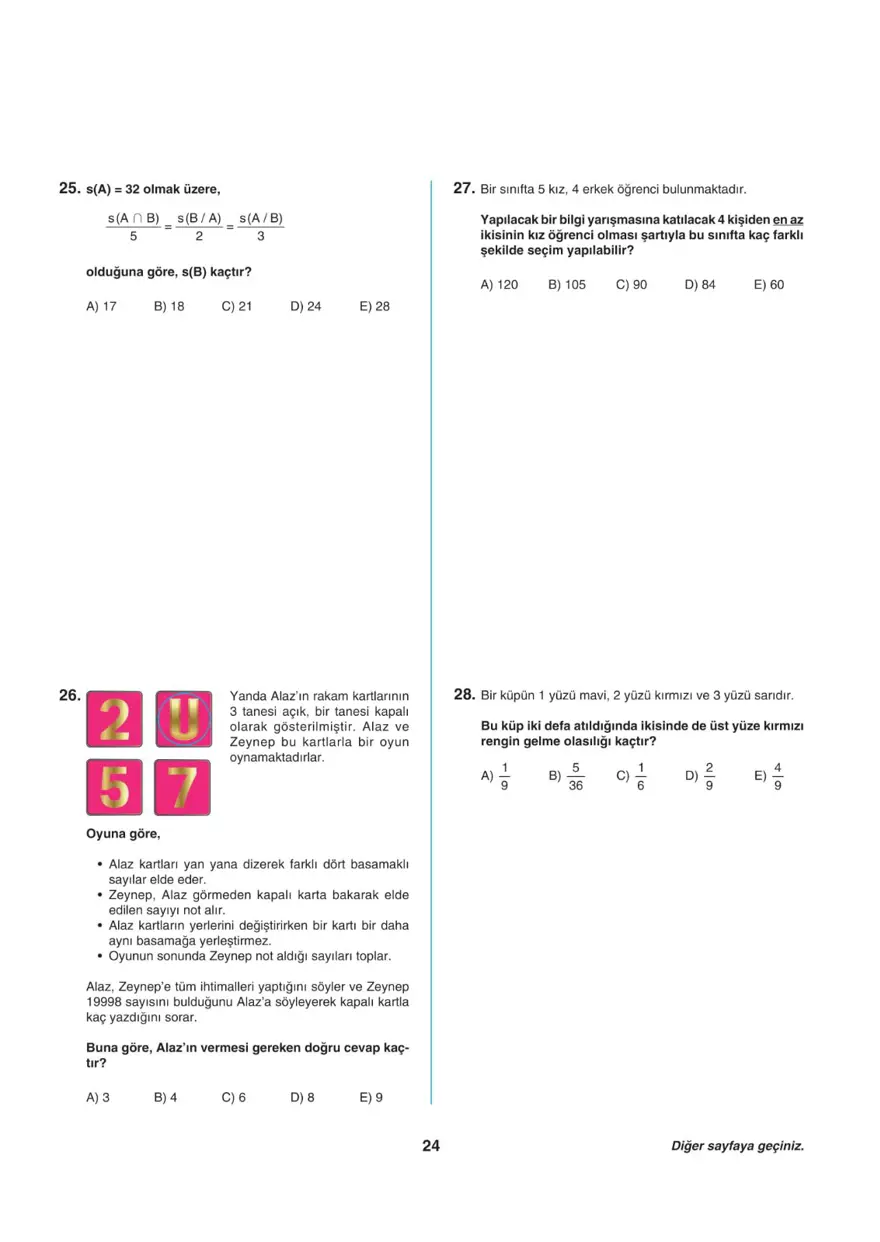 Uğur Okulları TYT -2 deneme sınavı 23