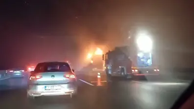 Yavuz Sultan Selim Köprüsü'nde TIR yangını