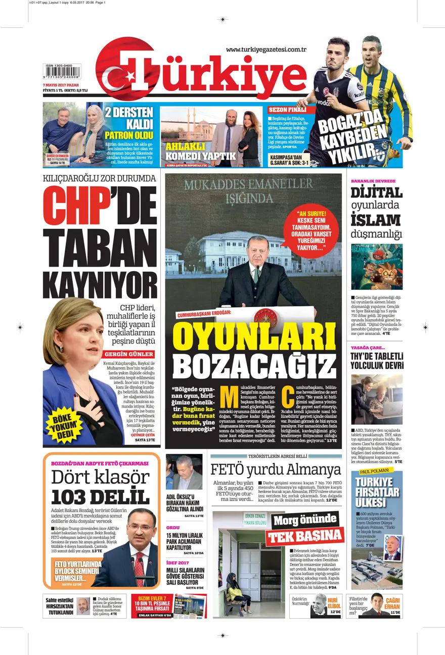 Günün gazete manşetleri - 07.05.2017 12