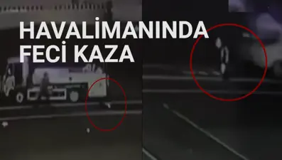 Apronda uçağı yönlendiren kadın görevliye araç çarptı