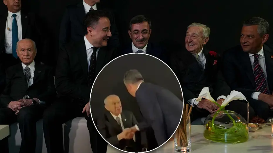 Sert mesajlardan sonra gözler üzerlerindeydi. Bahçeli ve Özel tokalaşıp sohbet etti