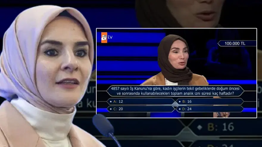 Kim Milyoner Olmak İster'de 100 bin liralık soruyu bilemedi, doğru cevabı Aile Bakanı paylaştı Kim Milyoner Olmak İster'de 100 bin liralık soruyu bilemedi, doğru cevabı Aile Bakanı paylaştı