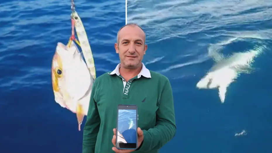 Hatay'da oltasına köpek balığı takıldı! 1 saat mücadele etti, o anları anlattı