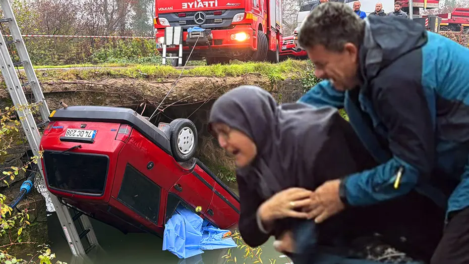 Bartın'da dereye devrilen arabada iki kişi boğularak öldü