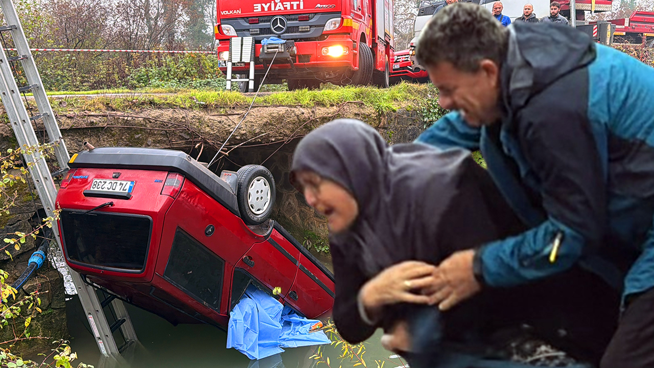 Bartın'da dereye devrilen arabada iki kişi boğularak öldü