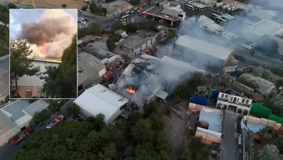 Kartal'da film platosunda yangın paniği