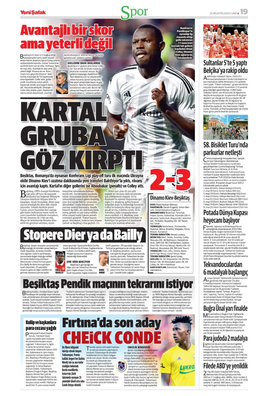 "Aslan'da son aday Salih Özcan" (25 Ağustos 2023 spor manşetleri) 20