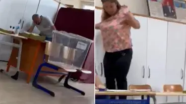 Oy kullanılan okulda fare alarmı