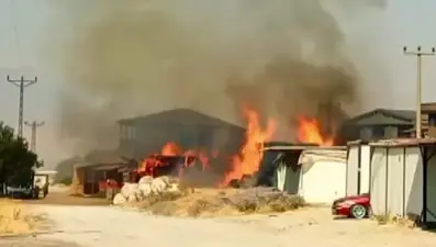 Kahramanmaraş'ta samanlık yangını