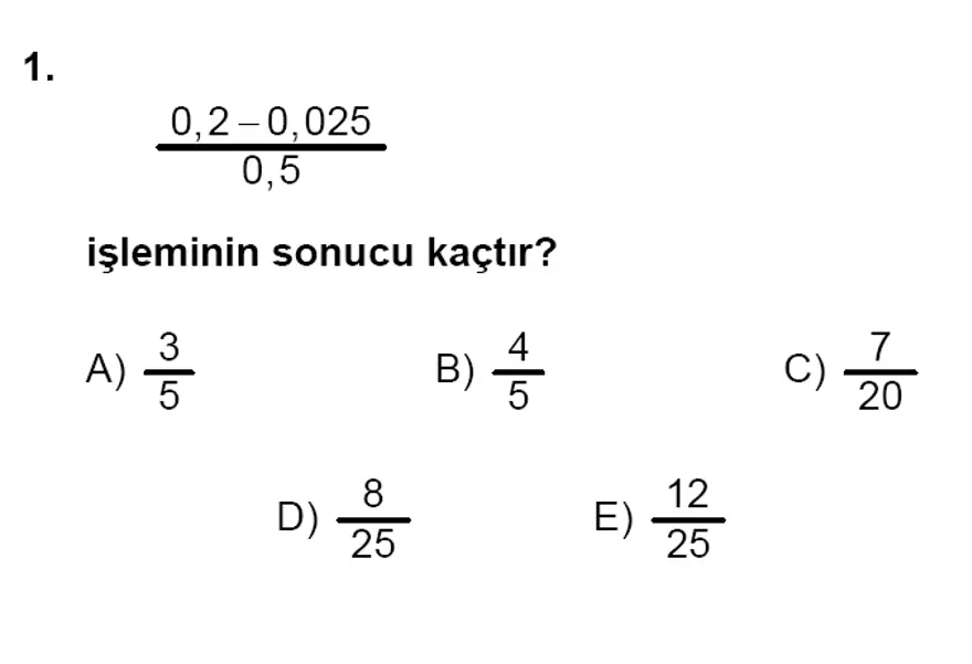 YGS Matematik soruları ve yanıtları 