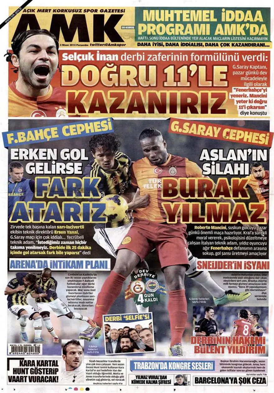 Günün gazete manşetleri - 3 Nisan 2014 21