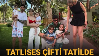 Yasemin Şefkatli ve İdo Tatlıses ikiz oğullarıyla tatilde