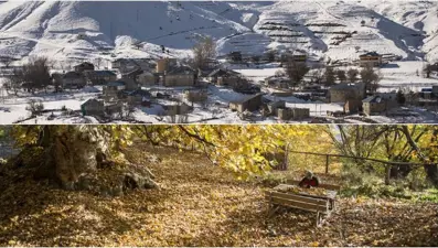 Tunceli&#x27;nin dağlarında kış, ovalarında sonbahar havası yaşanıyor