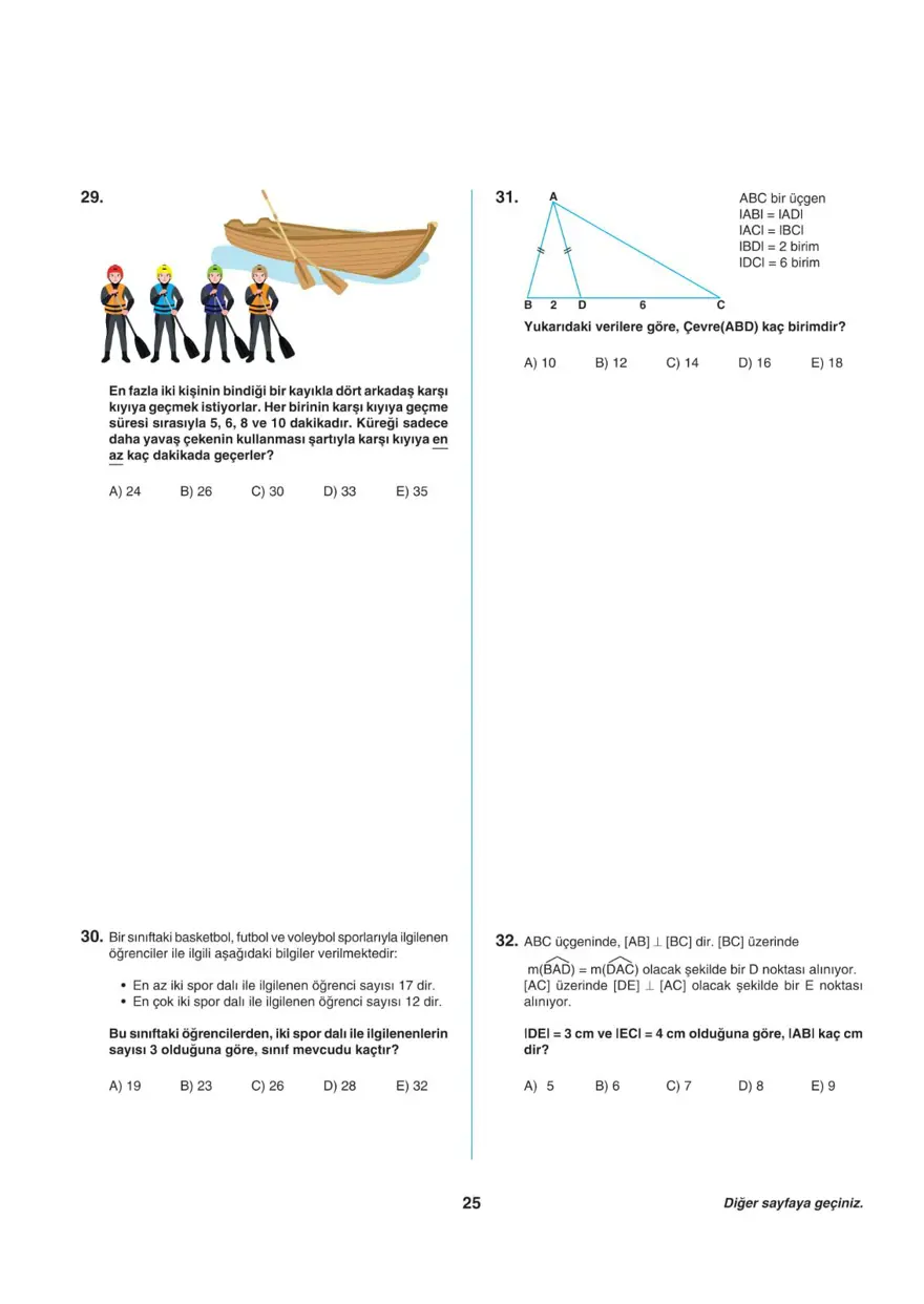 Uğur Okulları TYT -1 deneme sınavı 24