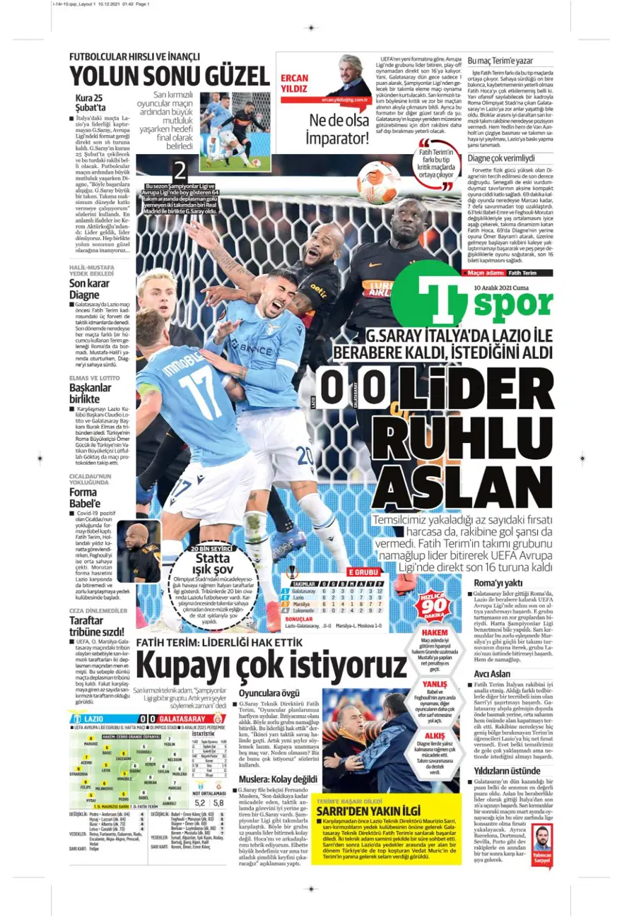 Günün spor manşetleri (10 Aralık 2021) 16