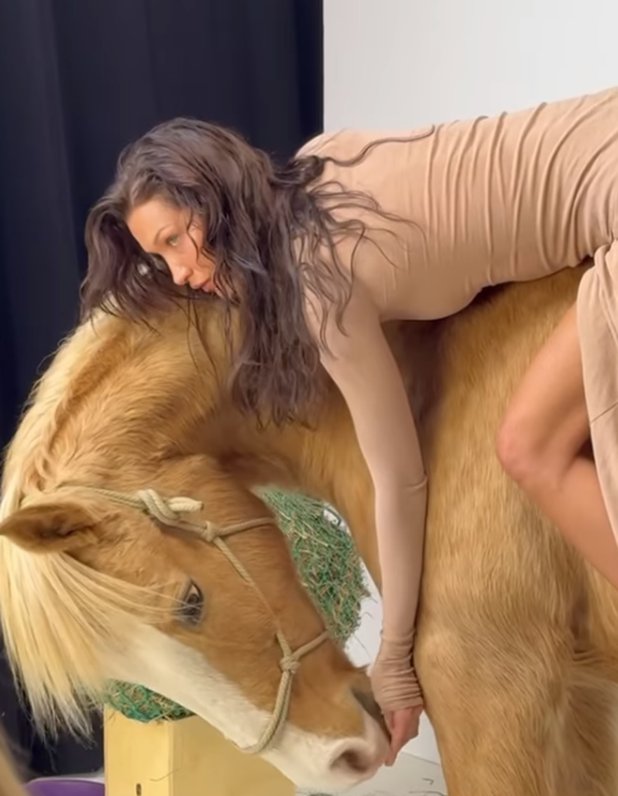 At üzerinde poz veren Bella Hadid tepki çekti 4