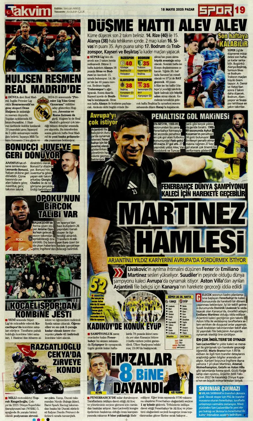 "Devler Ligi hediyesi Silva" (18 Mayıs 2025 spor manşetleri) 24 "Devler Ligi hediyesi Silva" (18 Mayıs 2025 spor manşetleri) 24