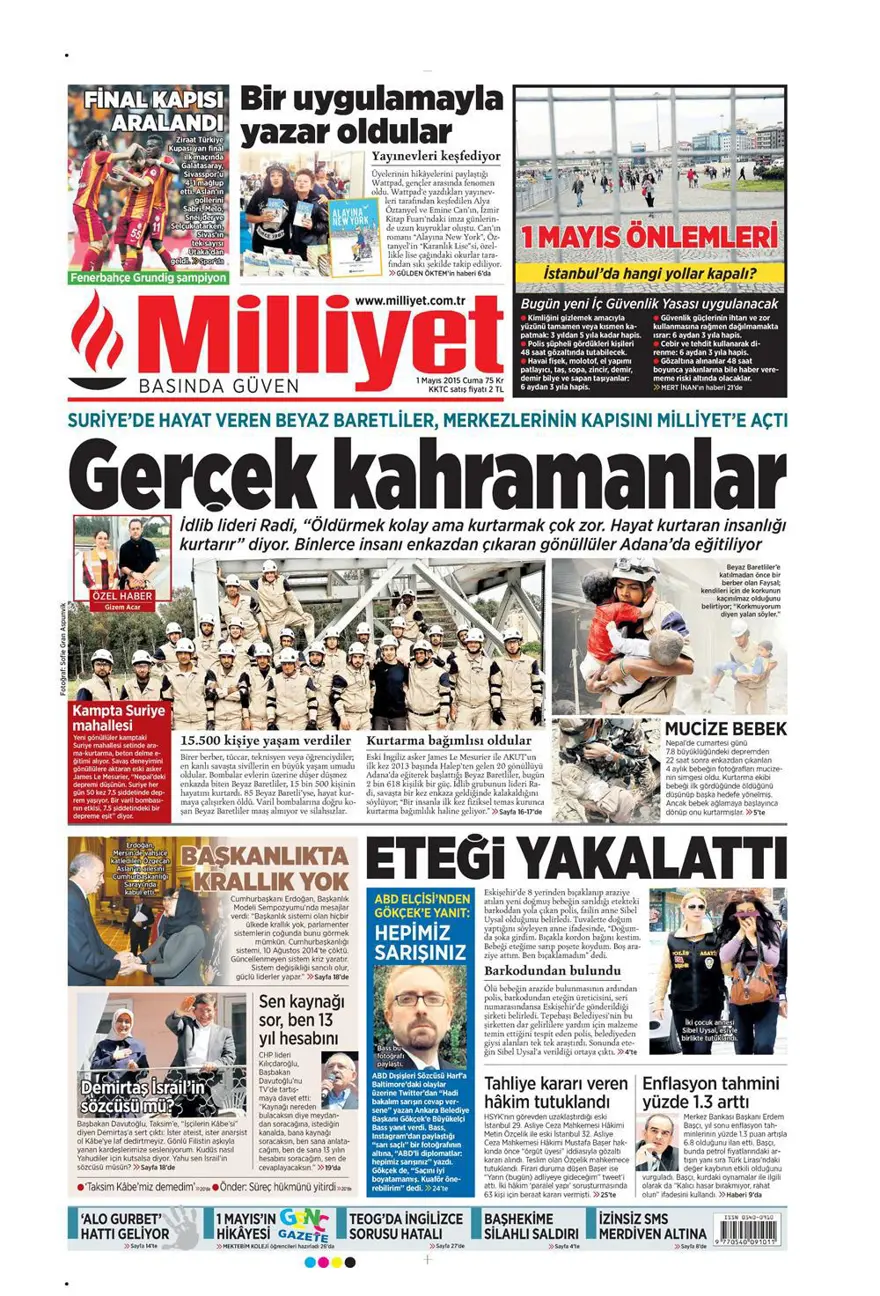 1 Mayıs 2015 gazete manşetleri 1