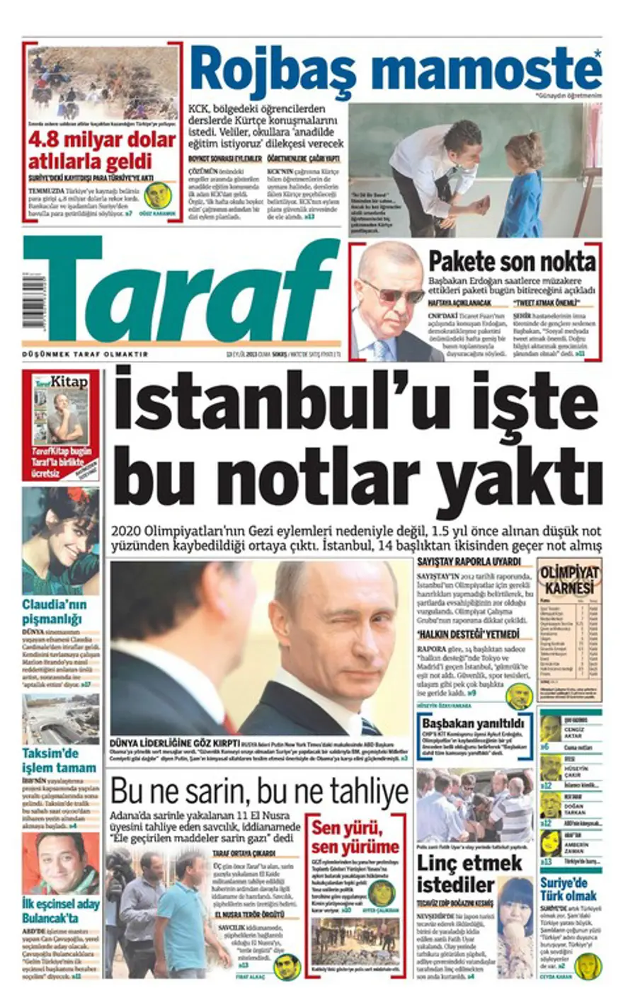 Günün Manşetleri- 13 Eylül 2013 7 Günün Manşetleri- 13 Eylül 2013 7